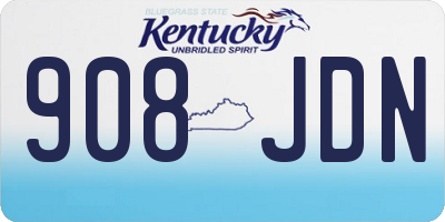 KY license plate 908JDN