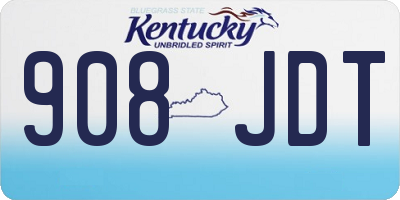 KY license plate 908JDT