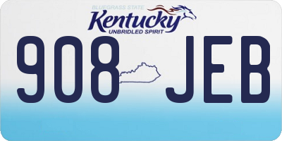 KY license plate 908JEB