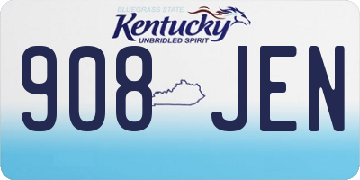 KY license plate 908JEN