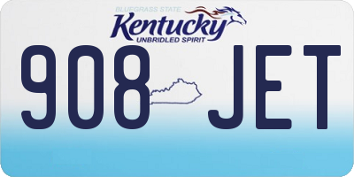 KY license plate 908JET
