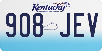 KY license plate 908JEV