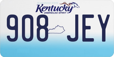 KY license plate 908JEY