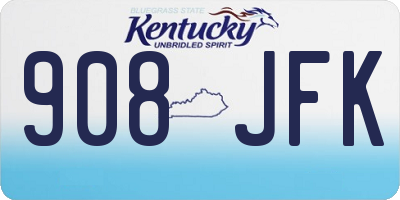 KY license plate 908JFK