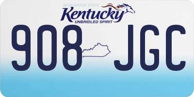 KY license plate 908JGC