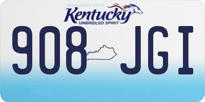 KY license plate 908JGI