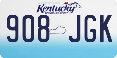 KY license plate 908JGK