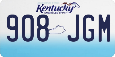 KY license plate 908JGM