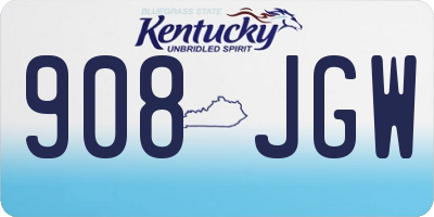 KY license plate 908JGW
