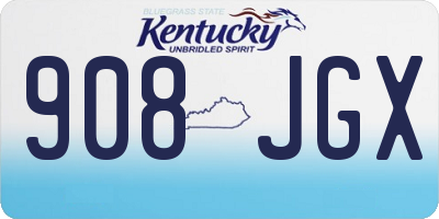 KY license plate 908JGX