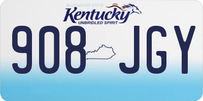 KY license plate 908JGY