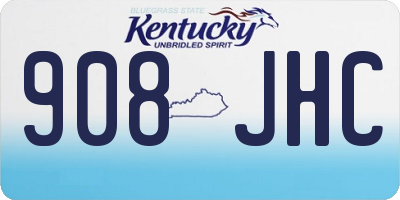 KY license plate 908JHC