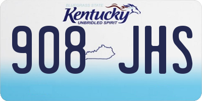 KY license plate 908JHS