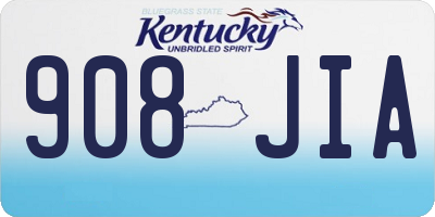 KY license plate 908JIA