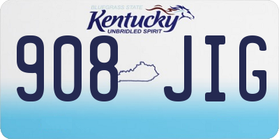 KY license plate 908JIG