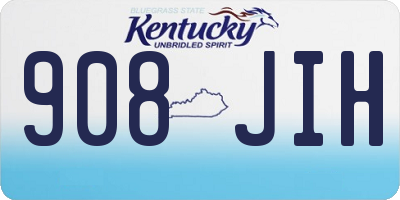 KY license plate 908JIH