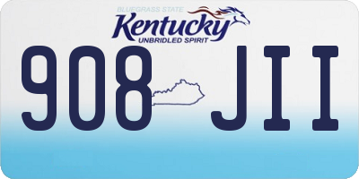 KY license plate 908JII