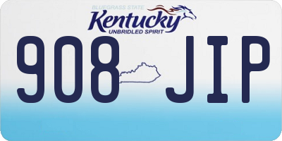 KY license plate 908JIP