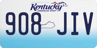 KY license plate 908JIV