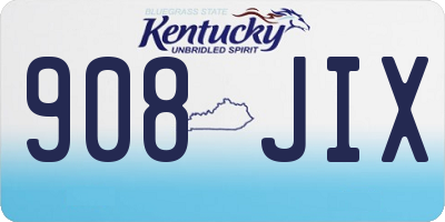 KY license plate 908JIX