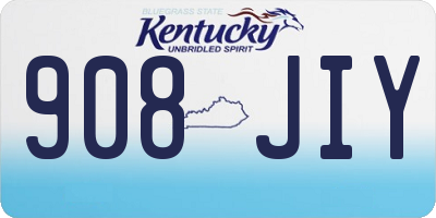 KY license plate 908JIY