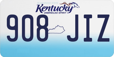 KY license plate 908JIZ