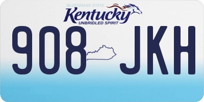 KY license plate 908JKH