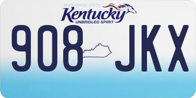 KY license plate 908JKX