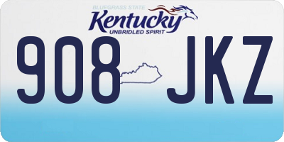 KY license plate 908JKZ