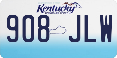 KY license plate 908JLW