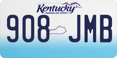 KY license plate 908JMB