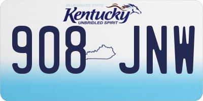 KY license plate 908JNW