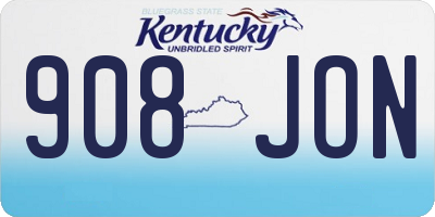 KY license plate 908JON