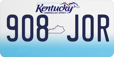 KY license plate 908JOR