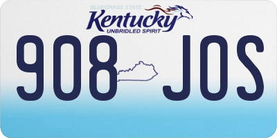 KY license plate 908JOS