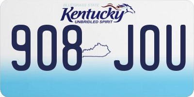 KY license plate 908JOU