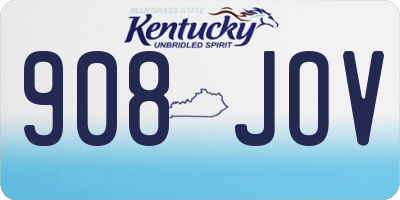 KY license plate 908JOV