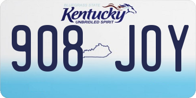 KY license plate 908JOY