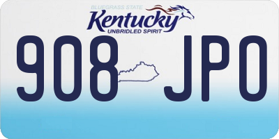 KY license plate 908JPO