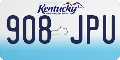 KY license plate 908JPU