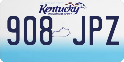 KY license plate 908JPZ