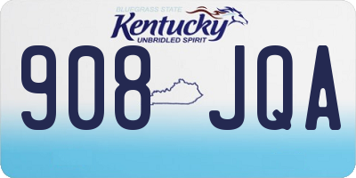 KY license plate 908JQA