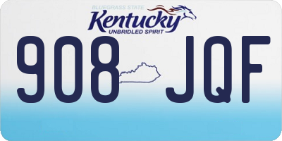 KY license plate 908JQF