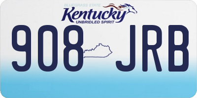 KY license plate 908JRB