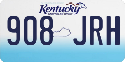 KY license plate 908JRH