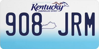 KY license plate 908JRM