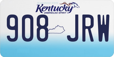 KY license plate 908JRW