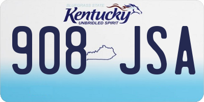 KY license plate 908JSA