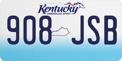 KY license plate 908JSB