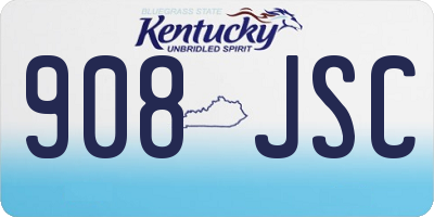 KY license plate 908JSC